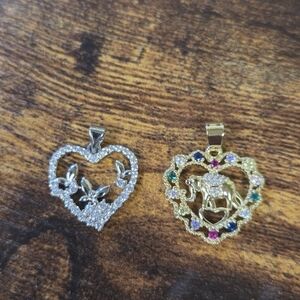BOGO💖White Gold Plated Set of 2 Heart Pendants